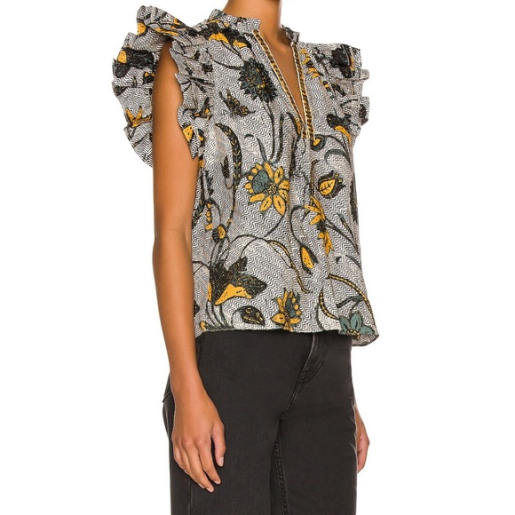 Ulla Johnson Elena Portofino Ruffle Sleeve V-Neck
Cotton Spring Top Blouse Sz 6 - Picture 11 of 12